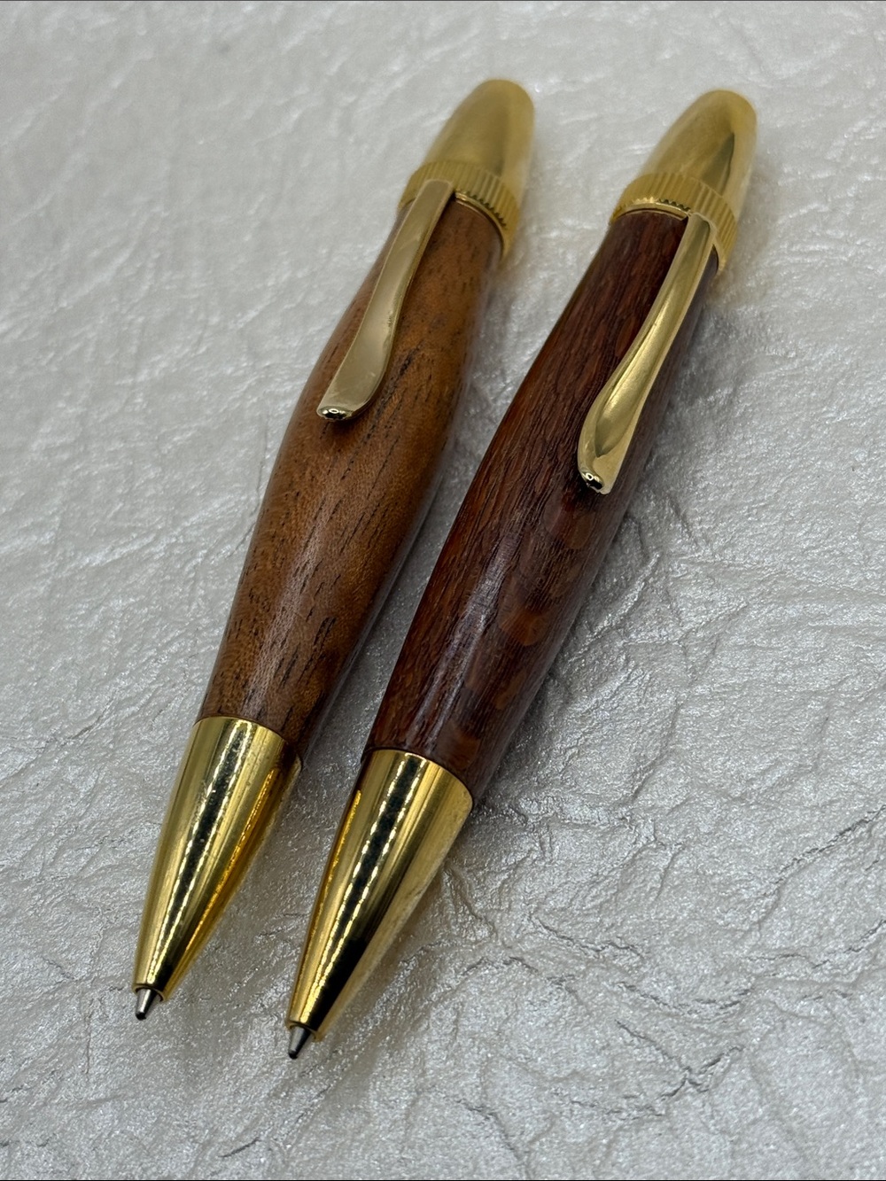 Vintage handcrafted wood golden collectible cigar style writing pens utensils